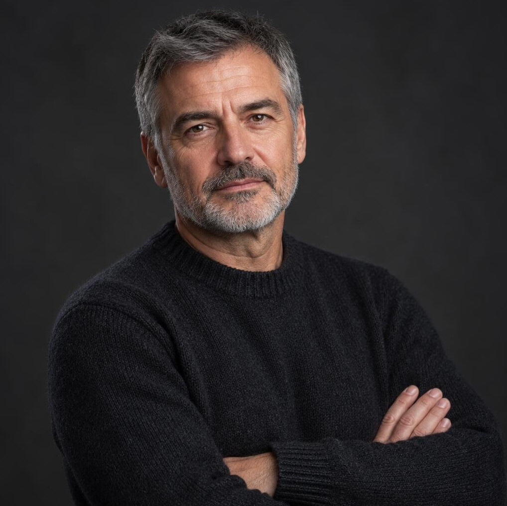 Portrait of a Croatian man mystery novelist in his fifties