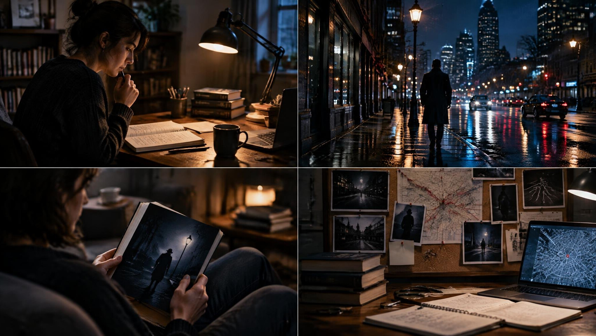 writer at desk with notebook